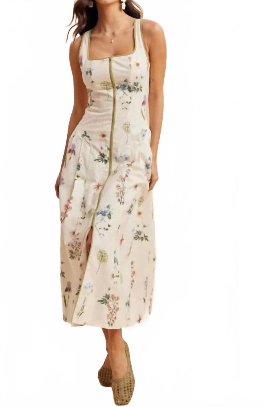 NEW IN-LOOM contrast floral maxi dress in white